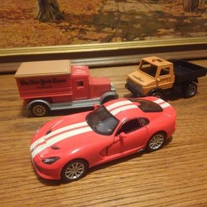 🚗 Viper 🔥 Car Toy LOT 3 🚛 📰 New York Times 🍎 Truck Toys Vehicles Auto 🔥